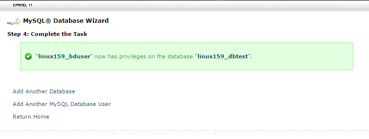 MySQL assigned privileges on the database