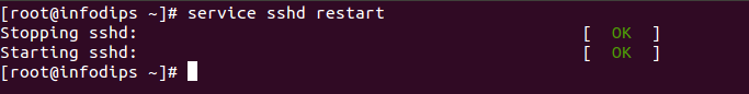 Restarting SSHD service