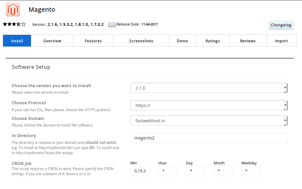 Magento Software Settings