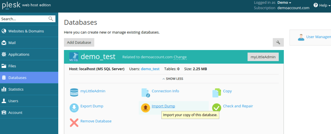 Listing MS SQL Database