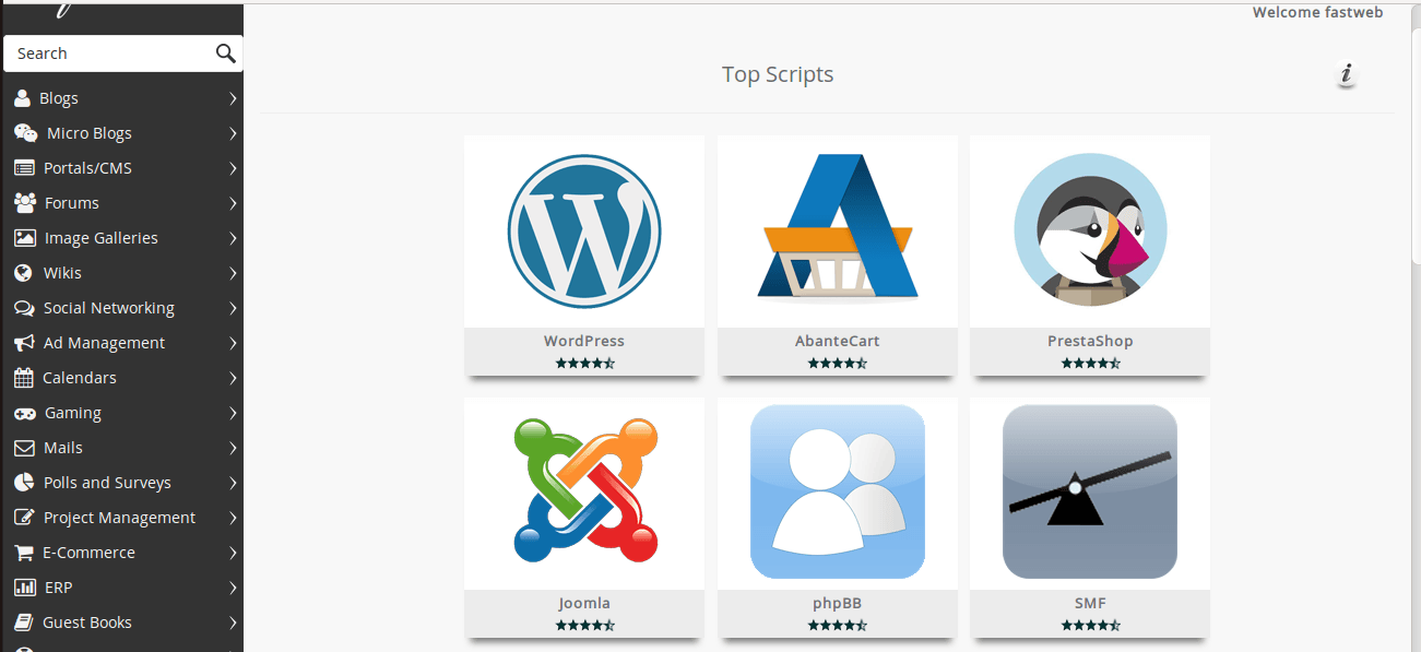 Select Joomla Script from Softaculous Dashboard